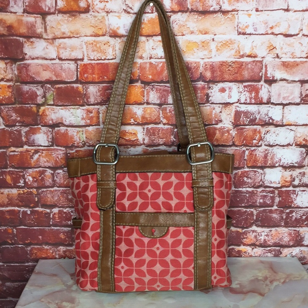 Fossil Pink Logo Canvas Bag